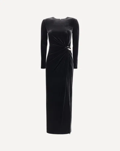 SELF-PORTRAIT EMBELLISHED VELVET MIDI DRESS
