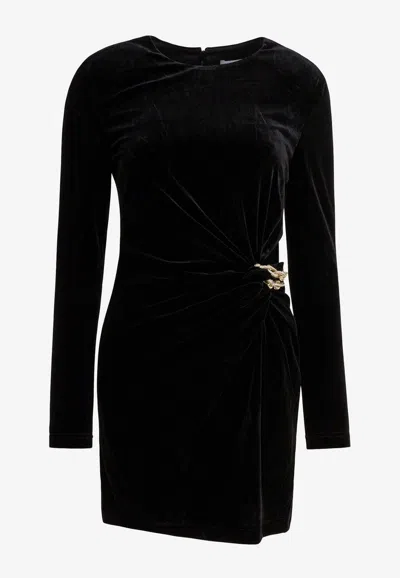 SELF-PORTRAIT EMBELLISHED VELVET MINI DRESS
