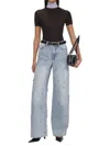 Self-portrait Embellished Wide Leg Jeans L. Blue