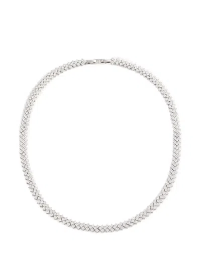 Self-portrait Embellishment Necklace In Metallic