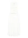Self-portrait Embroidered Belted Dress In White