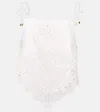 Self-portrait White Top With Asymmetric Hem And All-over Embroidery In Cotton Woman In White