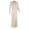 Self-portrait Embroidered-design Maxi Dress In Cream Satin In White