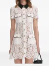 Self-portrait Delicate Lace Dress With Structured Pockets In White