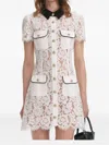 Self-portrait Delicate Lace Dress With Structured Pockets In White