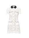 Self-portrait Delicate Lace Dress With Structured Pockets In White