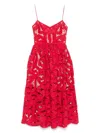 Self-portrait Bow-detailed Cotton-guipure Lace Midi Dress