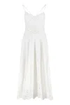 Self-portrait Embroidered Midi Dress In White
