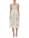 Self-portrait Bow Embroidered Midi Dress In White