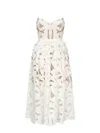 Self-portrait Bow Embroidered Midi Dress In White