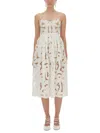 Self-portrait Bow Embroidered Midi Dress In White