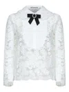 Self-portrait Embroidered-panel Layered Top In White