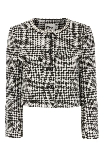 SELF-PORTRAIT EMBROIDERED POLYESTER BLEND JACKET