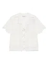 Self-portrait Self Portrait Cream Linen Embroidered Shirt In White