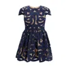 Self-portrait Blue Cotton Poplin Mini Dress With Bow Motif