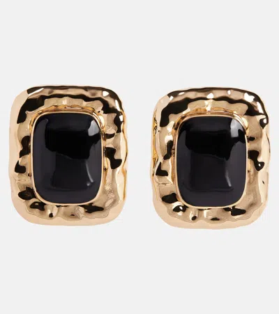 Self-portrait Enamel Earrings In Gold