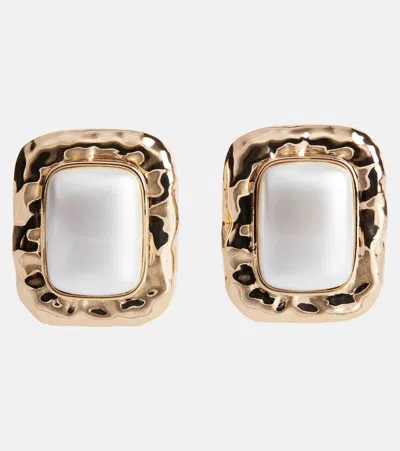 Self-portrait Enamel Earrings In Gold