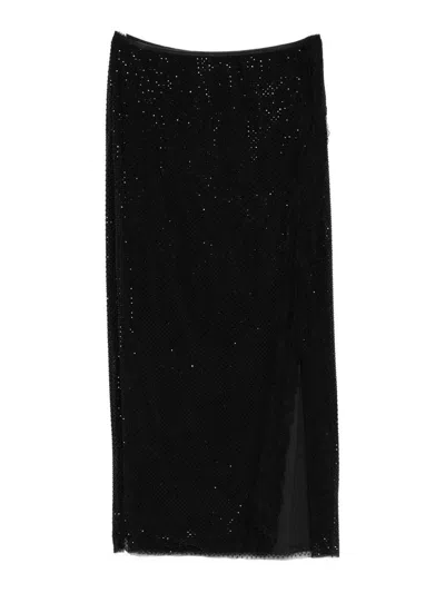 SELF-PORTRAIT RHINESTONE MIDI SKIRT