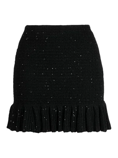 Self-portrait Synthetic Fibers Skirt In Black