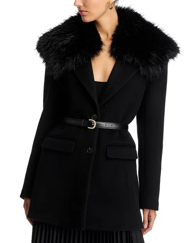 SELF-PORTRAIT SELF-PORTRAIT FAUX FUR COLLAR COAT