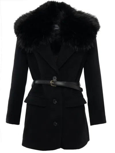 SELF-PORTRAIT FAUX FUR-COLLAR JACKET