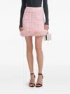 Self-portrait Knitted Faux Fur-trimmed Miniskirt In Pink