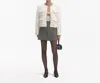 Self-portrait Womens Cream Regular-fit Flap-pockets Faux-fur Jacket In White