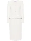 Self-portrait Faux-pearl Buttons Maxi Dress In White