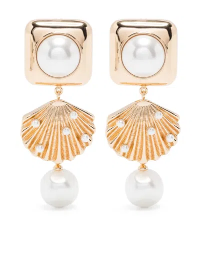 Self-portrait Faux Pearl-detail Earrings