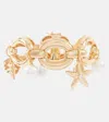 Self-portrait Faux Pearl Gold-plated Bracelet In Gold