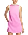 Self-portrait Pearl Trim Satin Mini Dress In Pink In Pink