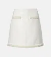 Self-portrait Faux Pearl-trimmed Bouclé Miniskirt In White