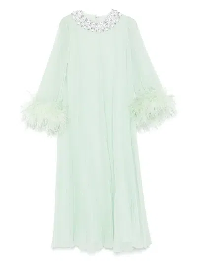 Self-portrait Feather-trim Chiffon Dress