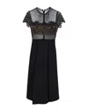 Self-portrait Felicia Embroidered Lace Midi Dress In Black Polyester In Black