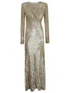 Self-portrait Long Dress In Gold Thread In Gold
