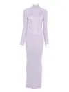 Self-portrait Fine-knit Dress In Purple
