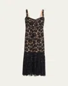 Self-portrait Black Fine Lace Midi Dress In Black