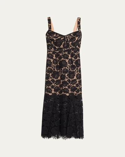 SELF-PORTRAIT FINE LACE MIDI DRESS