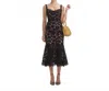 Self-portrait Fine Lace Midi Dress In Black In Black