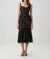 Self-portrait Fine Lace Midi Dress In Black In Black