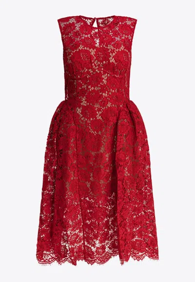SELF-PORTRAIT FINE LACE MIDI DRESS