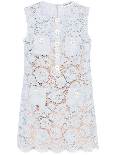 SELF-PORTRAIT FINE-LACE MINI DRESS