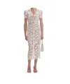 Self-portrait Crystal-embellished Lace Midi Dress In Nude