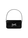 Shop Self-portrait Fiocco Black Smooth Leather Bag