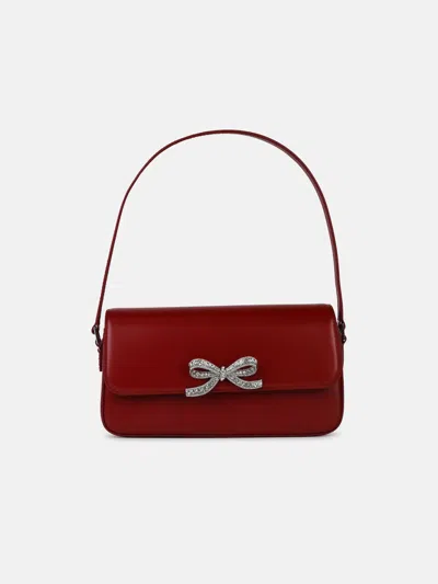 Self-portrait 'fiocco' Red Smooth Leather Bag In Bordeaux