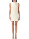 Self-portrait Boucle Mini Dress With Pearls In White