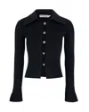 Self-portrait Fitted Ribbed Knit Cardigan With Bold Front Cutouts In Animal Print
