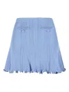 Self-portrait Flared-hem Mini Skirt In Blue