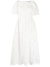 Self-portrait Flared Lace Midi Dress In White
