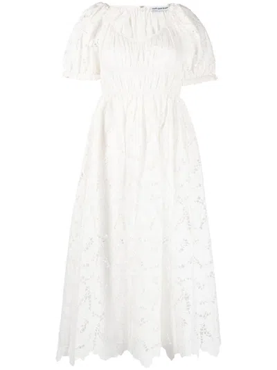 Self-portrait Flared Lace Midi Dress In White